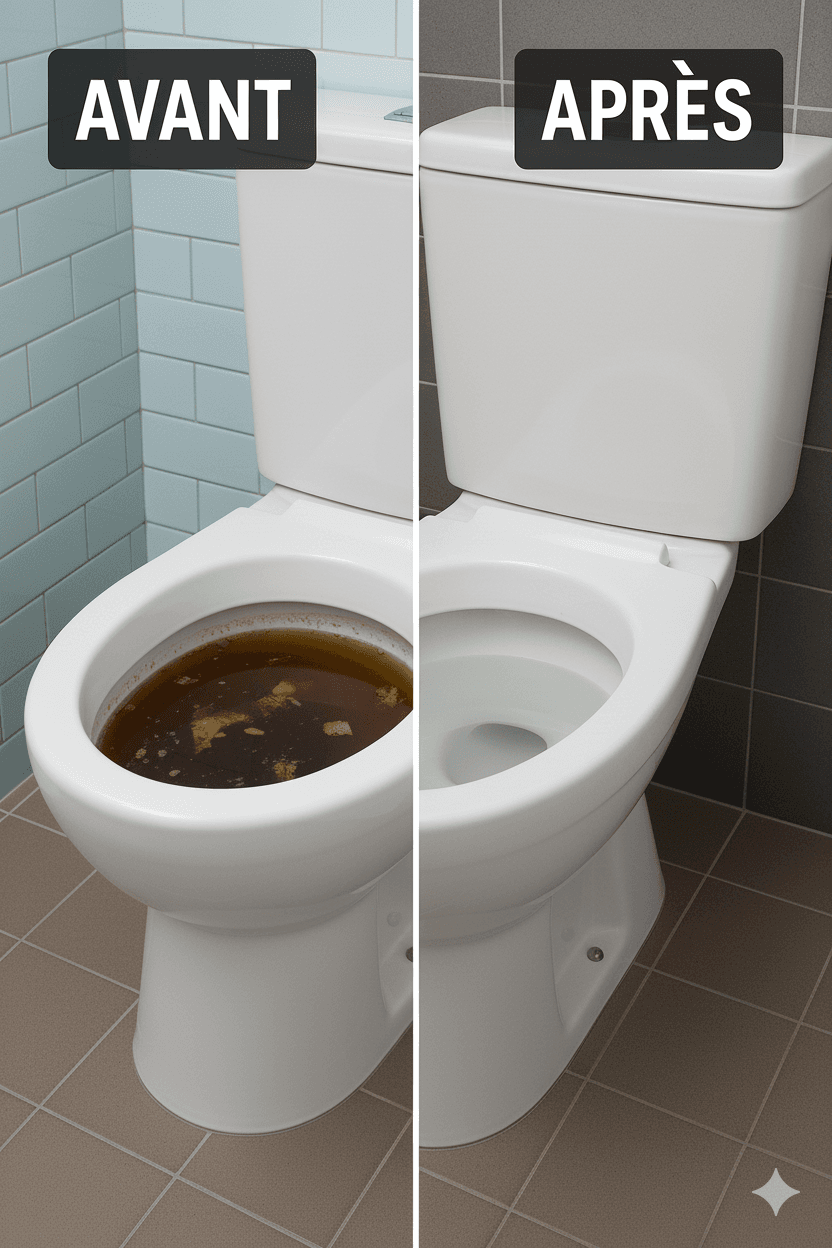 Avant après débouchage toilette Esch-sur-Alzette